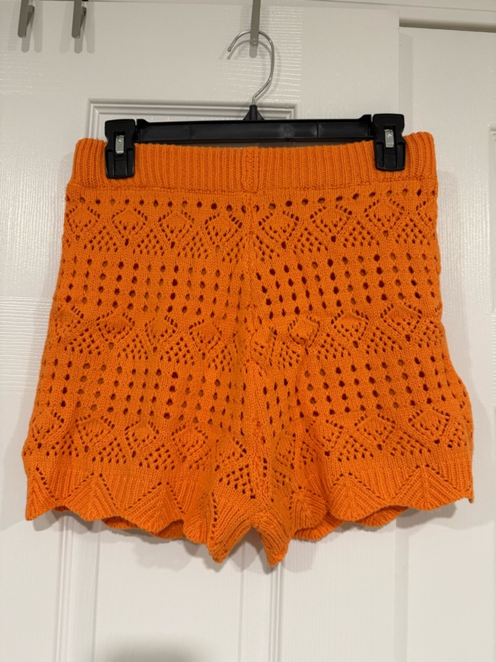 Knit Patterned Orange Women’s Shorts
